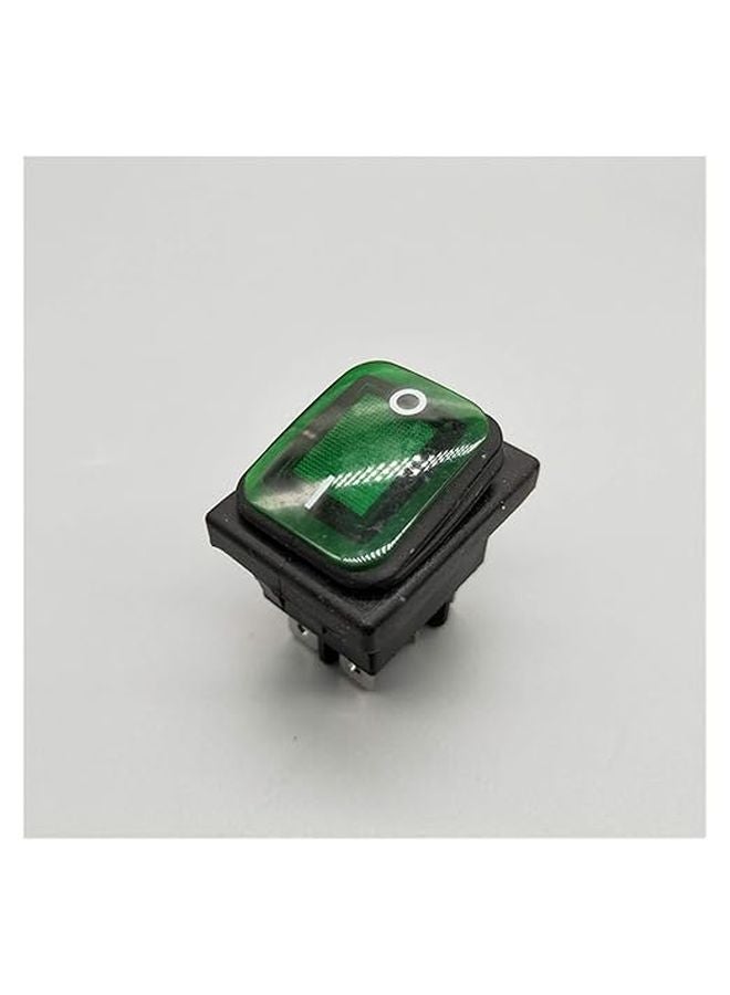 KCD4 DPST Rocker Switch 20A 250V 4 Pin Green IP67 Waterproof With LED - Image 1