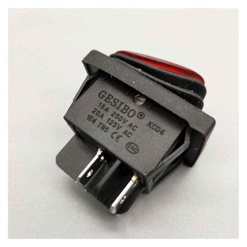 KCD4 DPST Rocker Switch 20A 250V 4 Pin Green IP67 Waterproof With LED - Image 5