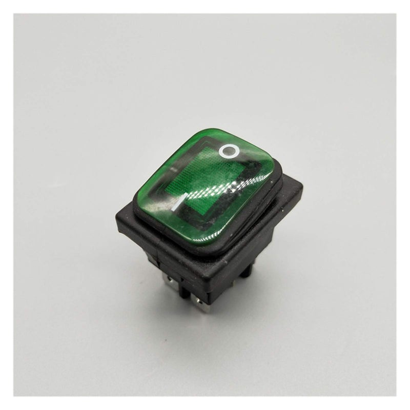 KCD4 DPST Rocker Switch 20A 250V 4 Pin Green IP67 Waterproof With LED - Image 2