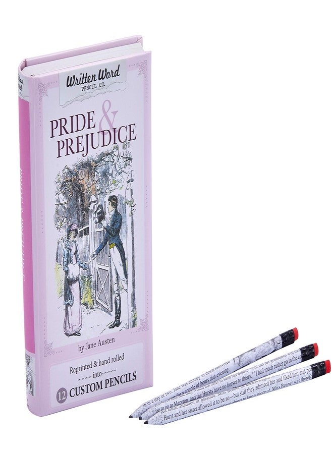 إتس أكاديميك أقلام رصاص كلاسيكية من شركة Written Word Pencil Co.، عبوة من 12 قلمًا، مستوحاة من رواية كبرياء وهوى - Image 1