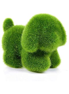 Generic Artificial Moss Squirrel Puppy Faux Moss Covered Squirrel Dog Statue Green Moss Balls Decorative Moss Turf Grass Animal Flocking Ornament for  Decorations (Dog) 