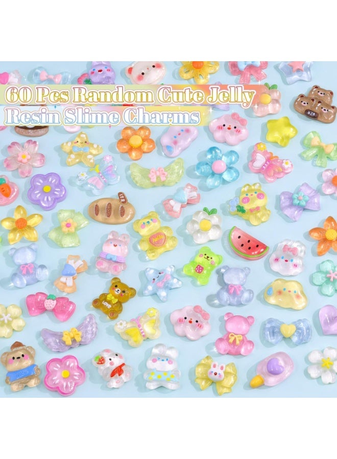 100 Pcs Slime Charms Mixed Flatback Resin Charms Set,Cartoon Making Kit Decorations for DIY Craft Phone Cases Nails Scrapbooking - Image 4