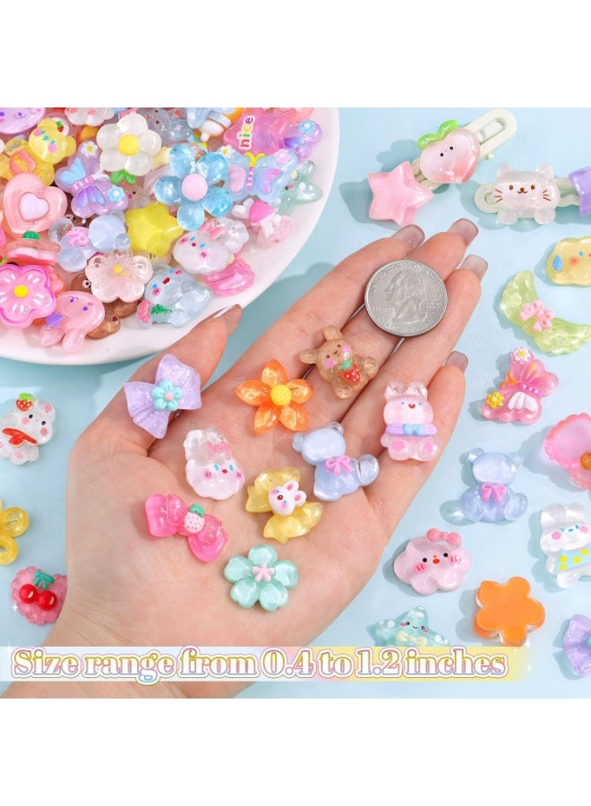 100 Pcs Slime Charms Mixed Flatback Resin Charms Set,Cartoon Making Kit Decorations for DIY Craft Phone Cases Nails Scrapbooking - Image 3
