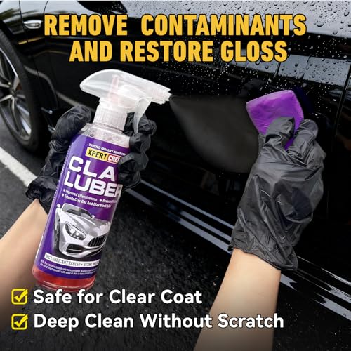 XPERTCHEMY Car Clay Bars Auto Detailing 4 Pack 400g(4x100g) and Clay bar Lubricant Tablets 10 Pack(1pcs=16 oz) Clay bar kit, Spray Bottle and Microfiber Towel for Car Detailing - Image 2