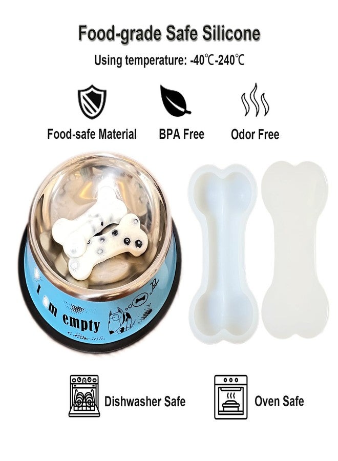 SIUPER Big Bone Shape Dog Treat Molds 2 Pack, DIY Flavors for All Size Dogs. Food Safe Silicone Large Bone Ice Cube Molds for Dog Chew, Dog Cooling, Dog Birthday Cake Maker. Fun Gifts for Dog Lover - Image 4