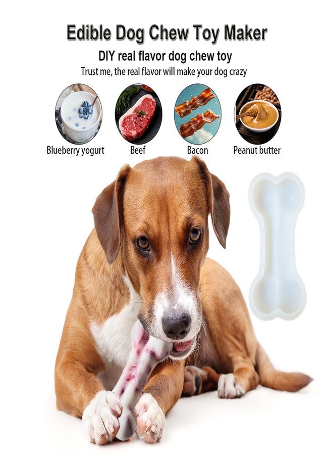 SIUPER Big Bone Shape Dog Treat Molds 2 Pack, DIY Flavors for All Size Dogs. Food Safe Silicone Large Bone Ice Cube Molds for Dog Chew, Dog Cooling, Dog Birthday Cake Maker. Fun Gifts for Dog Lover - Image 5