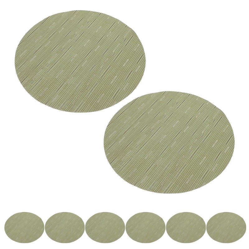 8pcs Round Placemats Table Place Mats Rustic Cup Decorative Desk Pad For Cutlery Kitchen Dining Table Party Holiday Coffee Shop - Image 4