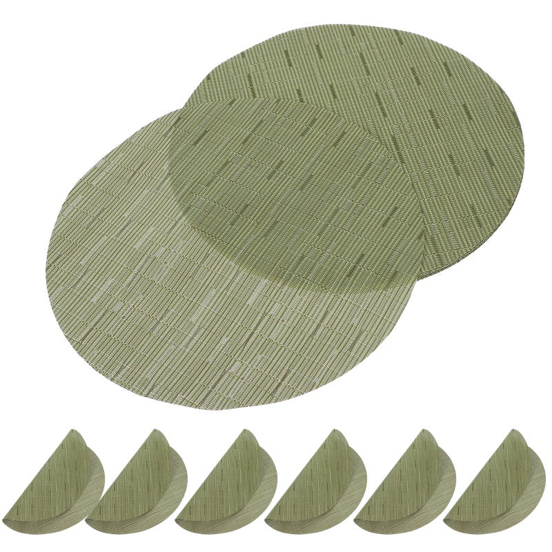 8pcs Round Placemats Table Place Mats Rustic Cup Decorative Desk Pad For Cutlery Kitchen Dining Table Party Holiday Coffee Shop - Image 1