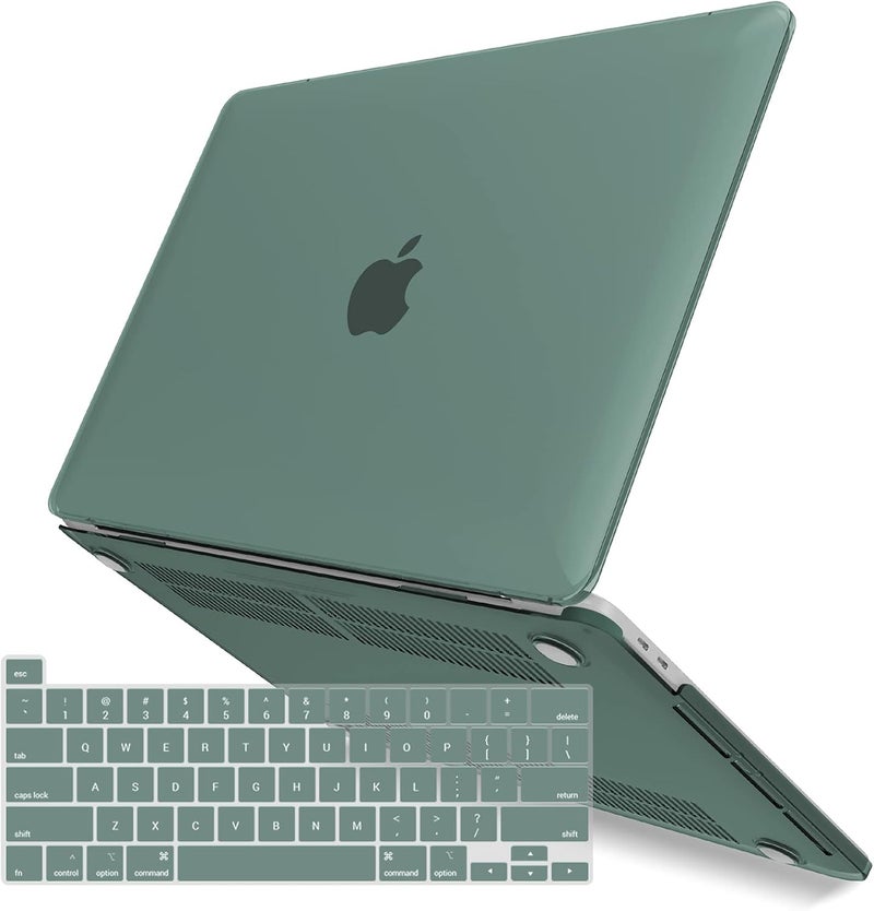 I Benzer Compatible with 2025 2024 M2 MacBook Pro 13 Inch Case 2025-2016 M1 A2338 A2289 A2251 A2159 A1989 A1706 A1708, Hard Shell Case & Keyboard Cover for Mac Pro 13, Midnight Green, T13MTGN+1A - Image 1