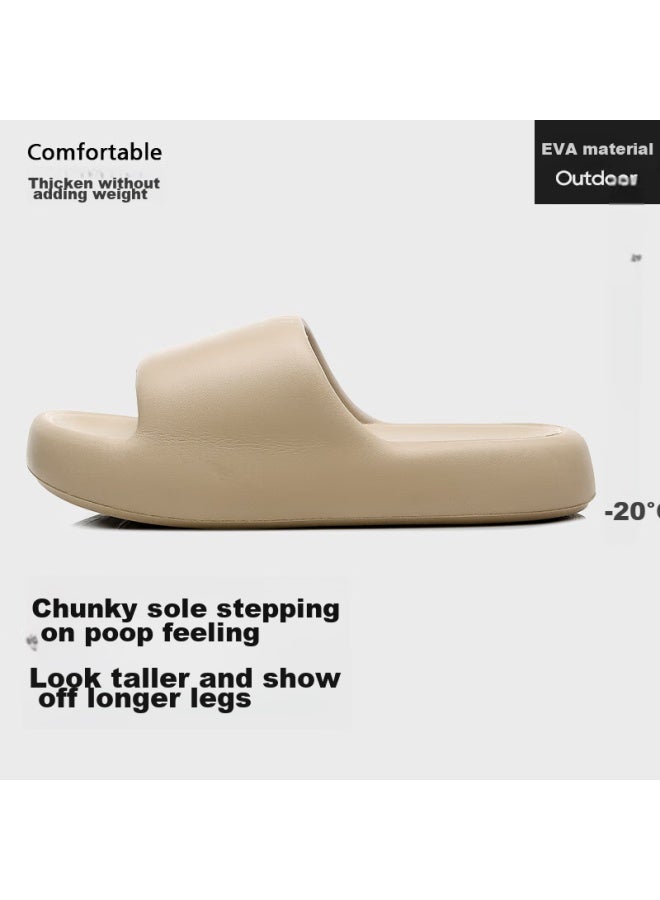 TZLDN Lidani Squishy Feeling Slippers For Men, Shower Room Indoor Bathroom Home Couple Style Thick-soled Heightening Sandals, Khaki, 42-43 - Image 1