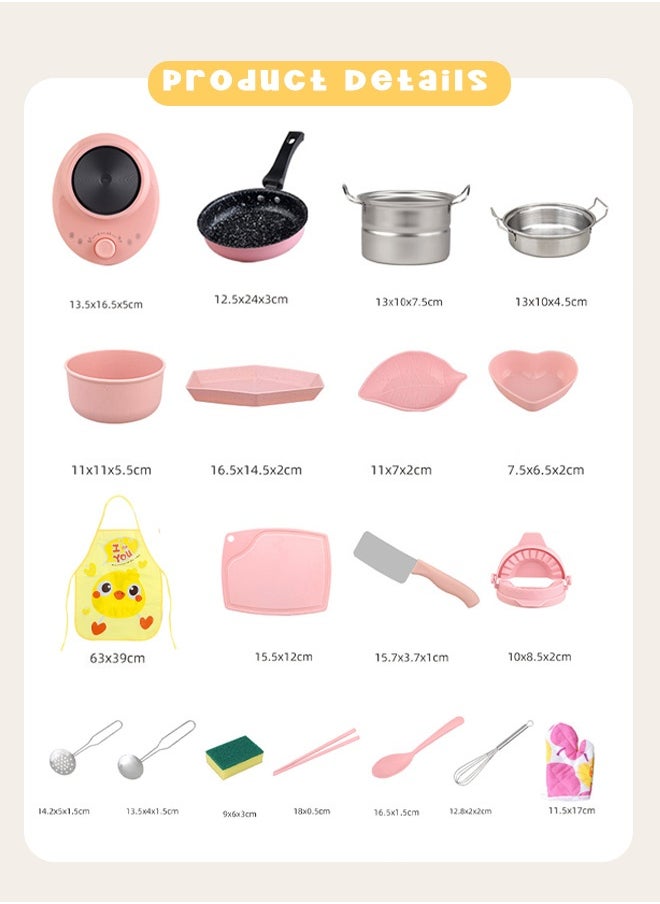 22 pcs A mini kitchen set for real cooking - the complete little chef's playset for kids and babies to learn and play