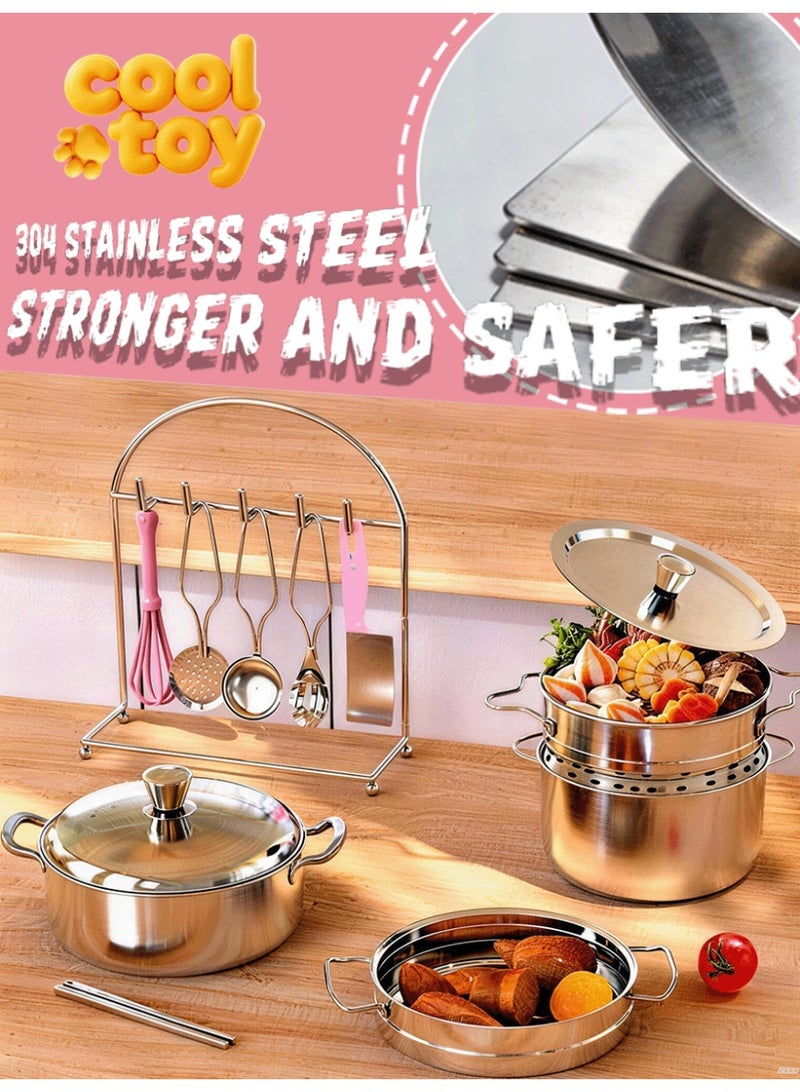 جودي بلاي مجموعة أدوات مطبخ صغيرة مكونة من 22 قطعة، تجربة طهي حقيقية – مجموعة ألعاب طهي صغيرة كاملة مصممة للأطفال والرضع، تجمع بين التعليم والمرح. مناسبة للبنين والبنات على حد سواء، ومثالية للعب الأطفال في المطبخ. - Image 5