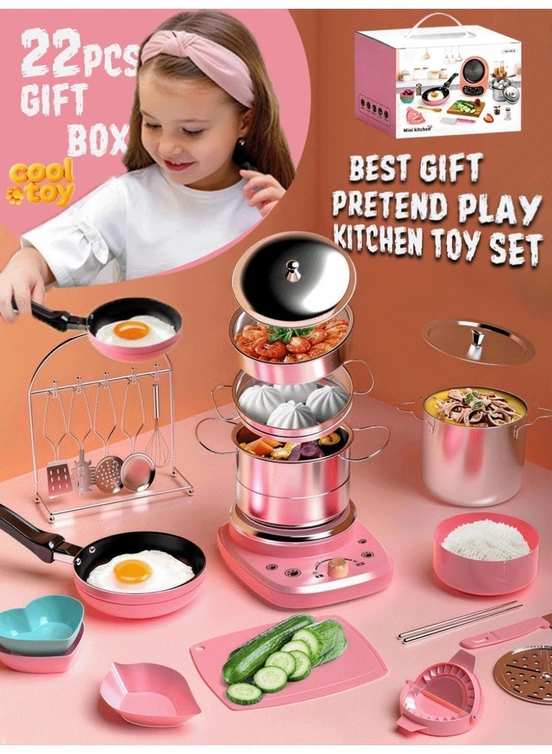 جودي بلاي مجموعة أدوات مطبخ صغيرة مكونة من 22 قطعة، تجربة طهي حقيقية – مجموعة ألعاب طهي صغيرة كاملة مصممة للأطفال والرضع، تجمع بين التعليم والمرح. مناسبة للبنين والبنات على حد سواء، ومثالية للعب الأطفال في المطبخ. - Image 2