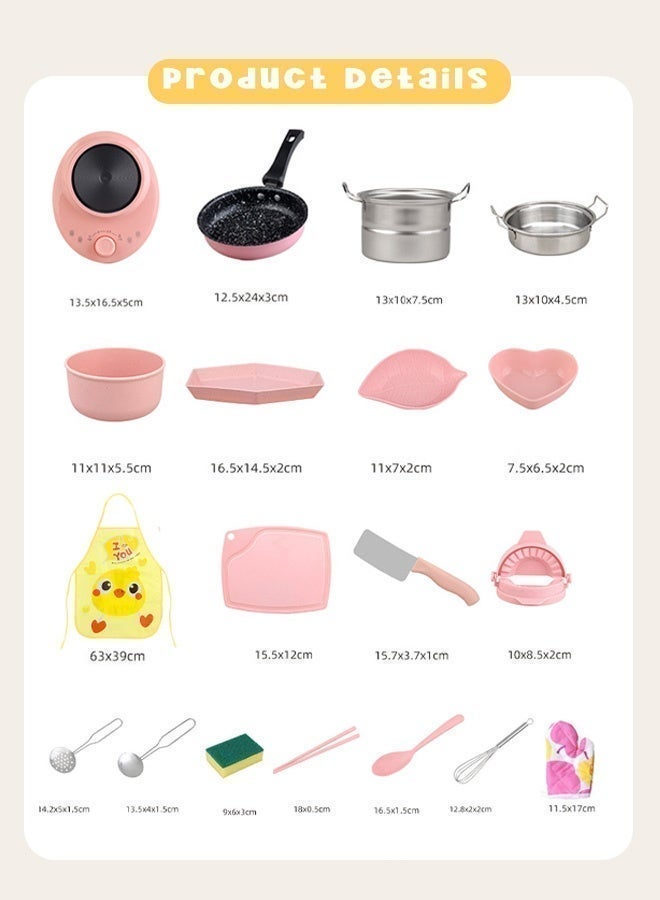 Joudiplay 22-Piece Mini Kitchen Set, Authentic Cooking Experience – A complete little chef toy set designed for children and infants, combining education with play. Suitable for both boys and girls, perfect for children's kitchen play. - Image 4