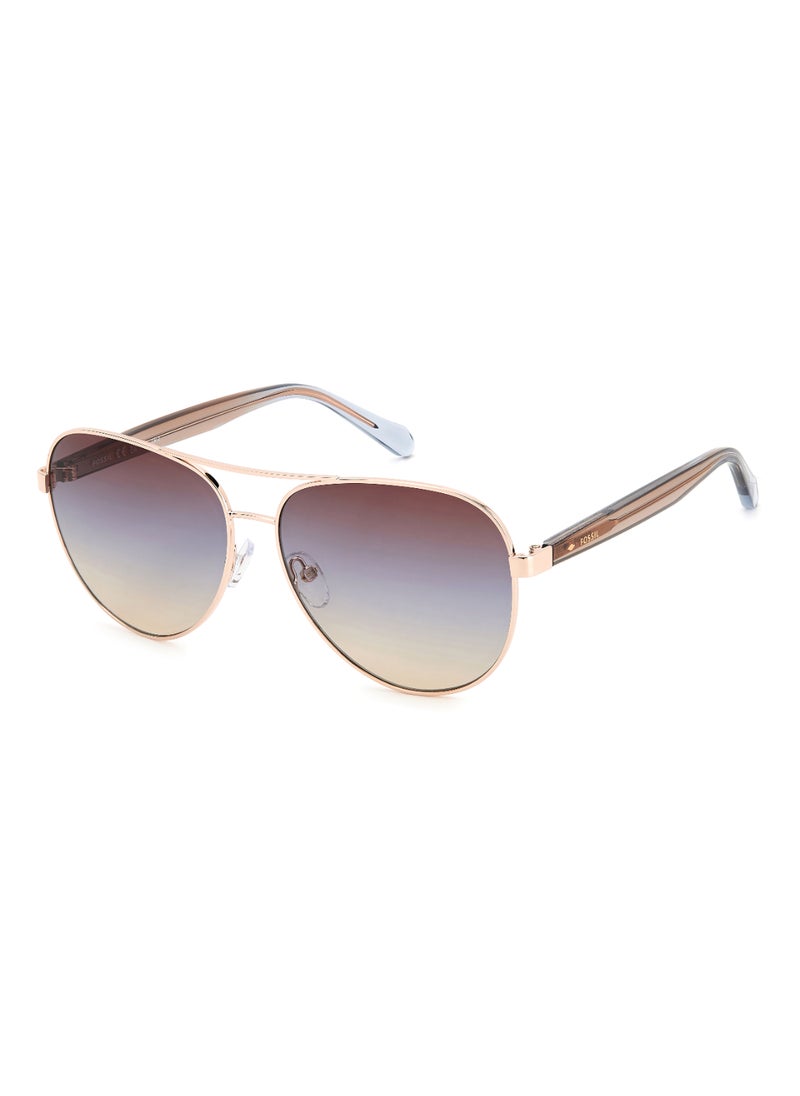 FOSSIL Women's Uv Protection Pilot Shape  Sunglasses Fos 3150/G/S Brown 53 - Lens Size: 52.9 Mm - Red Gold R  - Image 1
