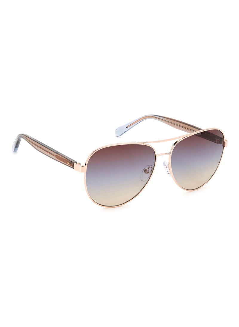 FOSSIL Women's Uv Protection Pilot Shape  Sunglasses Fos 3150/G/S Brown 53 - Lens Size: 52.9 Mm - Red Gold R  - Image 2