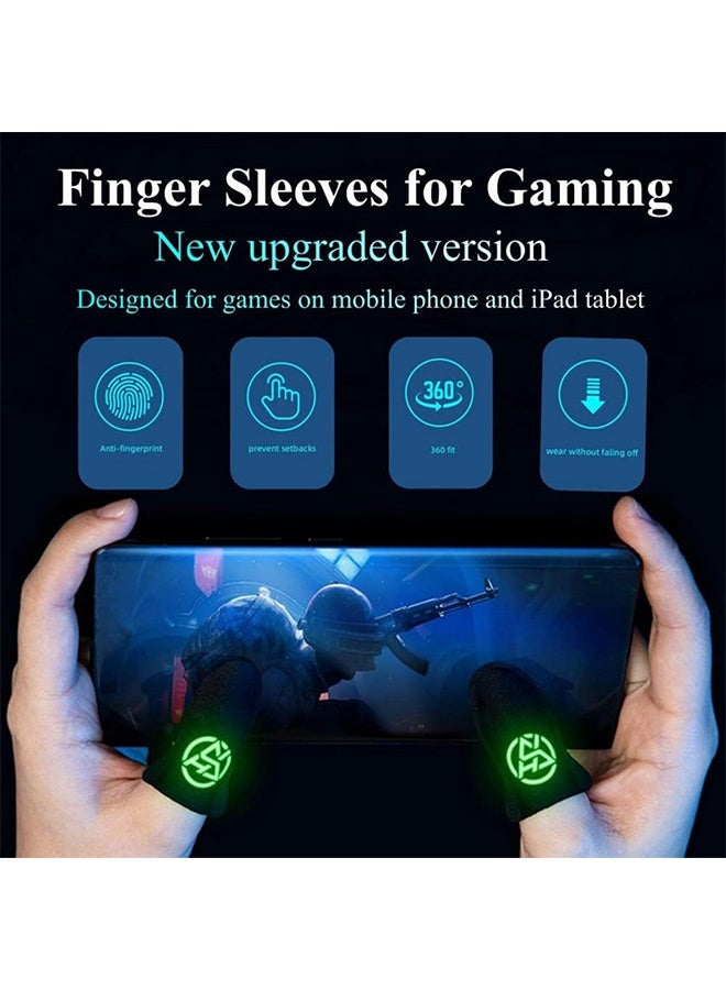 Peachjoy Gaming Finger Sleeves for Sweaty Hands, Ultra-Thin Breathable Touchscreen Thumb Gloves, PUBG Gamer Finger Covers for Tablet iPad/Mobile Phone - Image 2