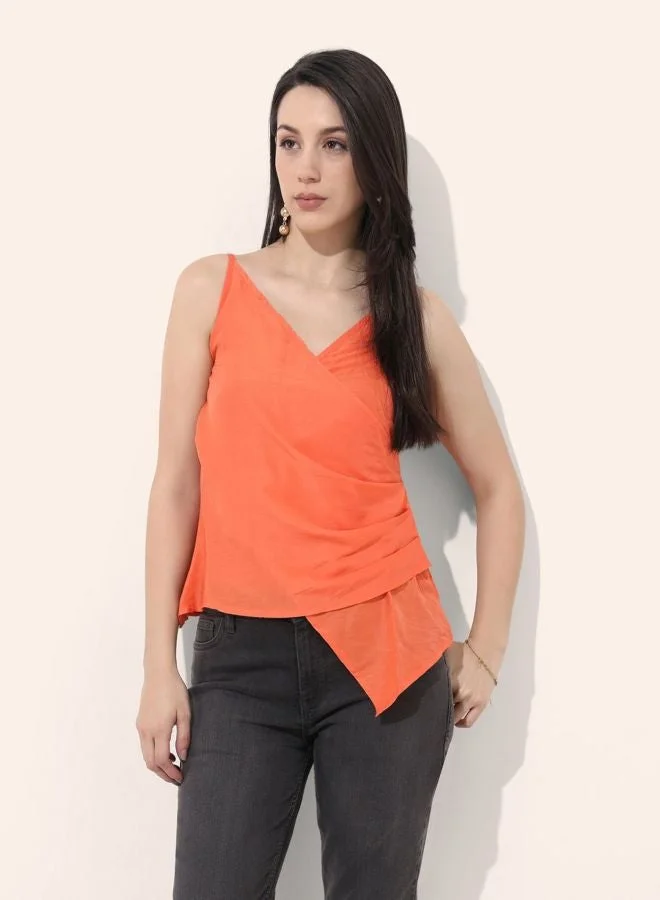Freehand  Women Regular Fit Solid V-Neck Sleeveless Spaghetti Top  | Best Price UAE