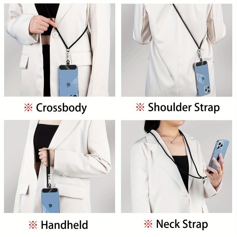Phone Lanyard Aqua Blue Adjustable Length Crossbody Neck Strap With Phone Spacer Anti Loss Protection And Gift Clasp - Image 4