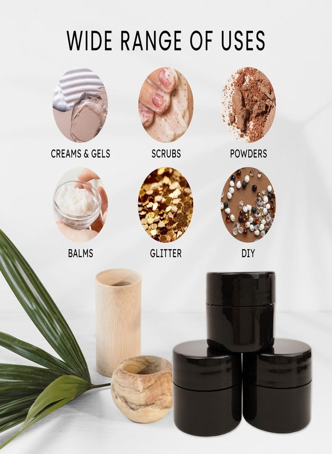 Beauticom 12 Pieces 7G/7ML (0.25oz) Black Sturdy Thick Double Wall Plastic Container Jar with Foam Lined Lid for Lotion, Creams, Toners, Lip Balms, Makeup Samples - BPA Free - Image 5