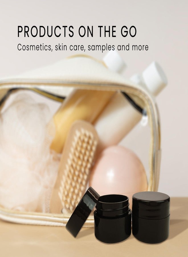 Beauticom 12 Pieces 7G/7ML (0.25oz) Black Sturdy Thick Double Wall Plastic Container Jar with Foam Lined Lid for Lotion, Creams, Toners, Lip Balms, Makeup Samples - BPA Free - Image 4