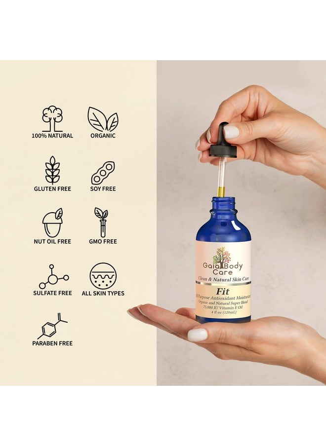 Gaia Body Care - Organic Vitamin E Oil 75000 Iu Body Oil For Dry Skinvitamin E Oil For Scars Hair Bath Oil4 Ounces - Image 1