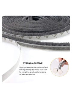TEGRILO Brush Weather Seal Strip for Sliding Windows/Doors Frame Side, Pile Self Adhesive Weatherstrip Seal Tape for Door Draft Stopper, SoundProof Winter Insulation, Size (9mm*9mm, Grey)  - Image 2