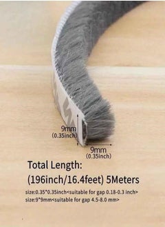 TEGRILO Brush Weather Seal Strip for Sliding Windows/Doors Frame Side, Pile Self Adhesive Weatherstrip Seal Tape for Door Draft Stopper, SoundProof Winter Insulation, Size (9mm*9mm, Grey)  - Image 3