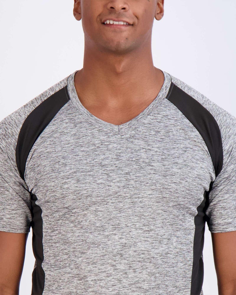 REALESSENTIALS Real Essentials 5 Pack: Menâ€™s V-Neck Dry-Fit Moisture Wicking Active Athletic Tech Performance T-Shirt Set 5, M, Pack of 5 - Image 4