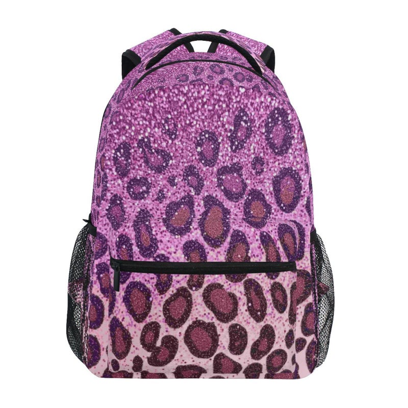 Kcldeci Bright Pink African Glitters Leopard Prints Kids Backpack for Boys Girls Elementary Schoolbag Kindergarten Bookbags Preschool School Bag Toddler Book Bags Travel Bag - Image 2