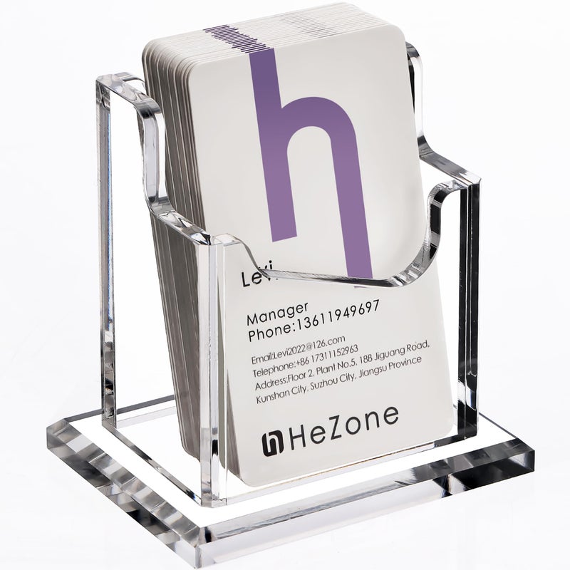 HeZone Vertical Business Card Holder Display for Desk 1 Slot Acrylic Business Card Stand Rack for Women and Men 1 Slot Vertical for ExhibitionHomeOffice - Image 2