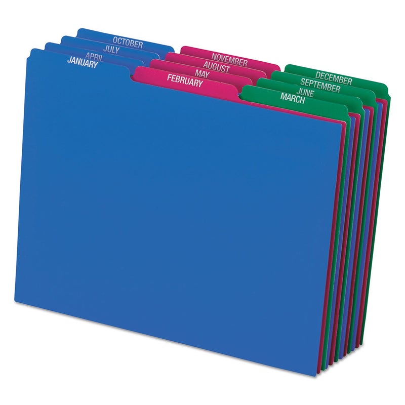 Pendaflex 40144 Top Tab File Guides MonthlyJanDec 13 Tab Polypropylene Letter Set of 12