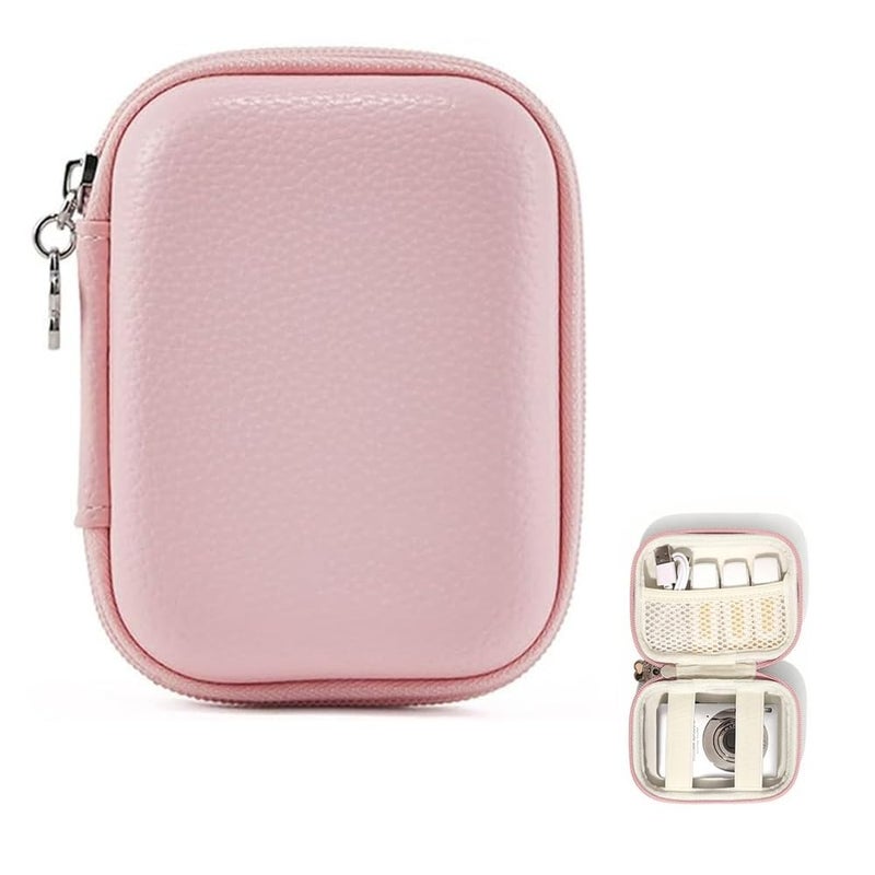 Bukela Portable Came Cases Digital Camera Case for CAMKORY, Kodak, Canon & More - Small Travel Compact Pouch with Mesh Pocket for Accessories & SD Card (Pink) - Image 1
