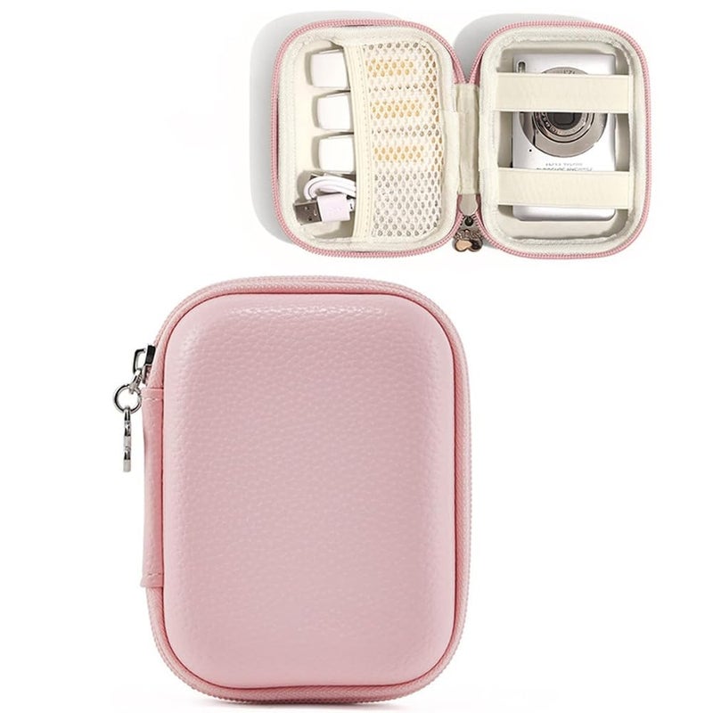 Bukela Portable Came Cases Digital Camera Case for CAMKORY, Kodak, Canon & More - Small Travel Compact Pouch with Mesh Pocket for Accessories & SD Card (Pink) - Image 2