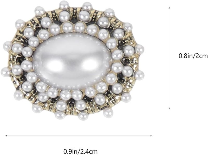 Heat resistant NUOBESTY 5pcs Zinc Alloy Rhinestone Buttons Oval 2.4cm Flower Shape Sewing Buttons for Coat Supplies DIY Needlework Accessories All space matching look - Image 2