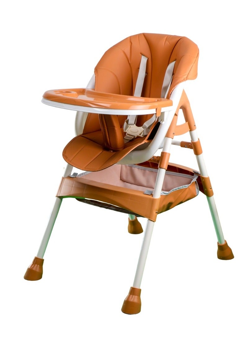 Feeding Dining Leather Brown Chair 2 Levels - E-300