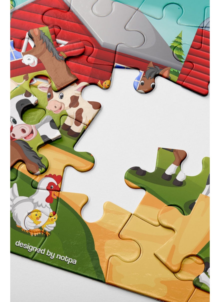 KutuTR Notpa Educational and Tutorial Wooden 24 Piece Colorful Puzzle Cute Animals Set of 4 for Children 16  - Image 5