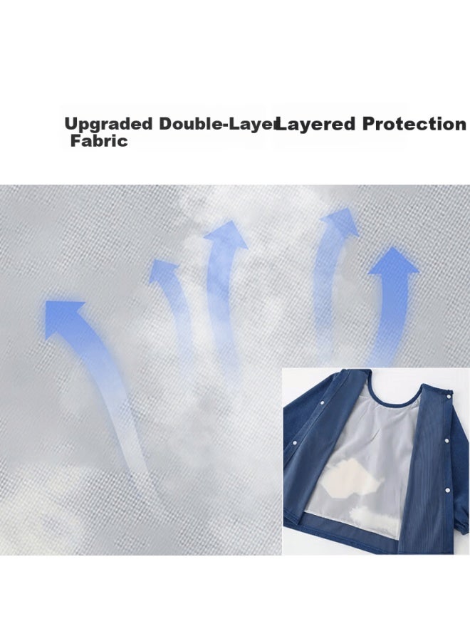 Lovebox Aibaoqi Children's A Autumn And Winter Baby Reverse Wear Baby Bib Splash-proof Clothing Kids Meal Bib Blue Excavator S734 - Image 2