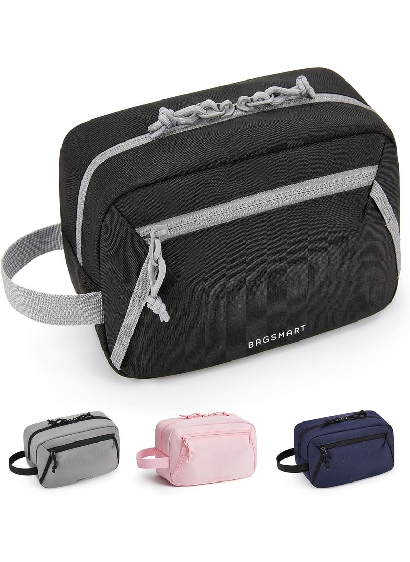BAGSMART BAGSMART Travel Toiletry Bag for Men and Women, Water-resistant Small Hygiene Organizer for Bathroom Shower, Black 