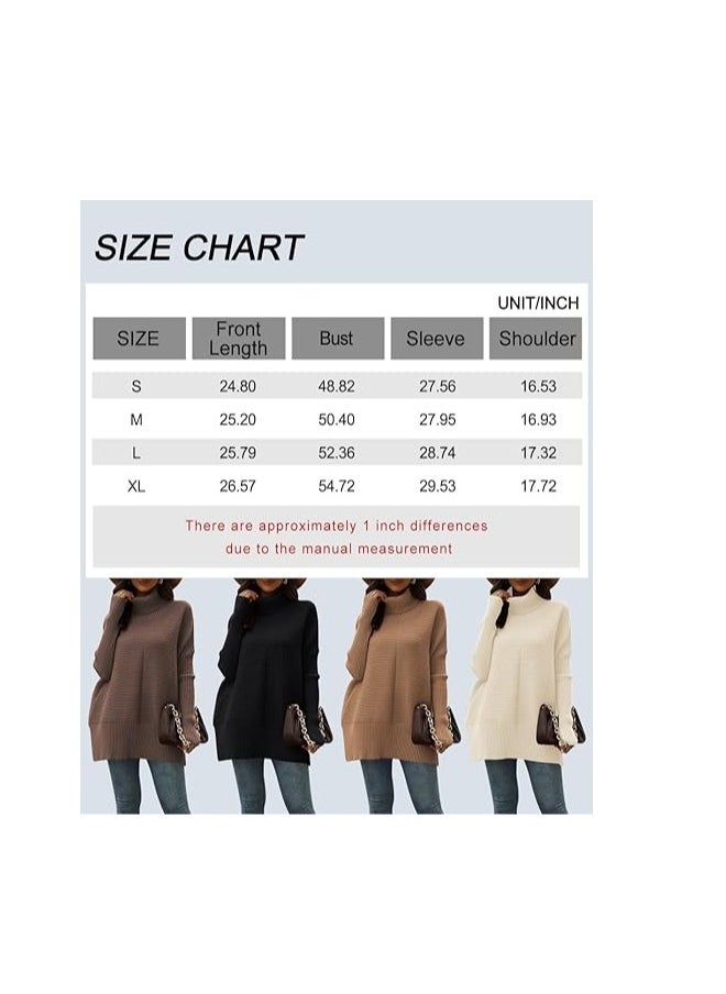 Generic Trendy Oversized Turtleneck Sweater for Women Long Knitted Cozy Pullover Sweaters  - Image 2