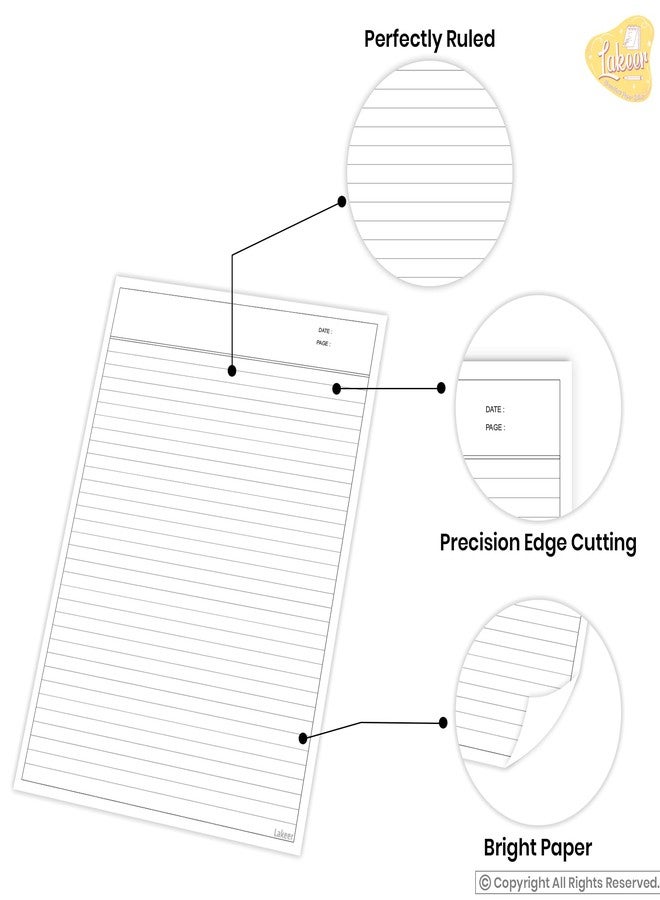 Lakeer A4 Ruled Paper White Color -100 GSM, Pack of 100 | for Project, Assignment, Practical, Homework and Etc. - Image 4
