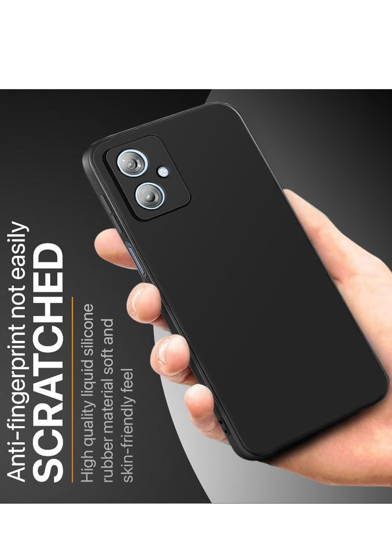 دبليو تيك غطاء حماية من السيليكون السائل الناعم لهاتف موتورولا موتو G54 5G 2023 باللون الأسود - Image 4