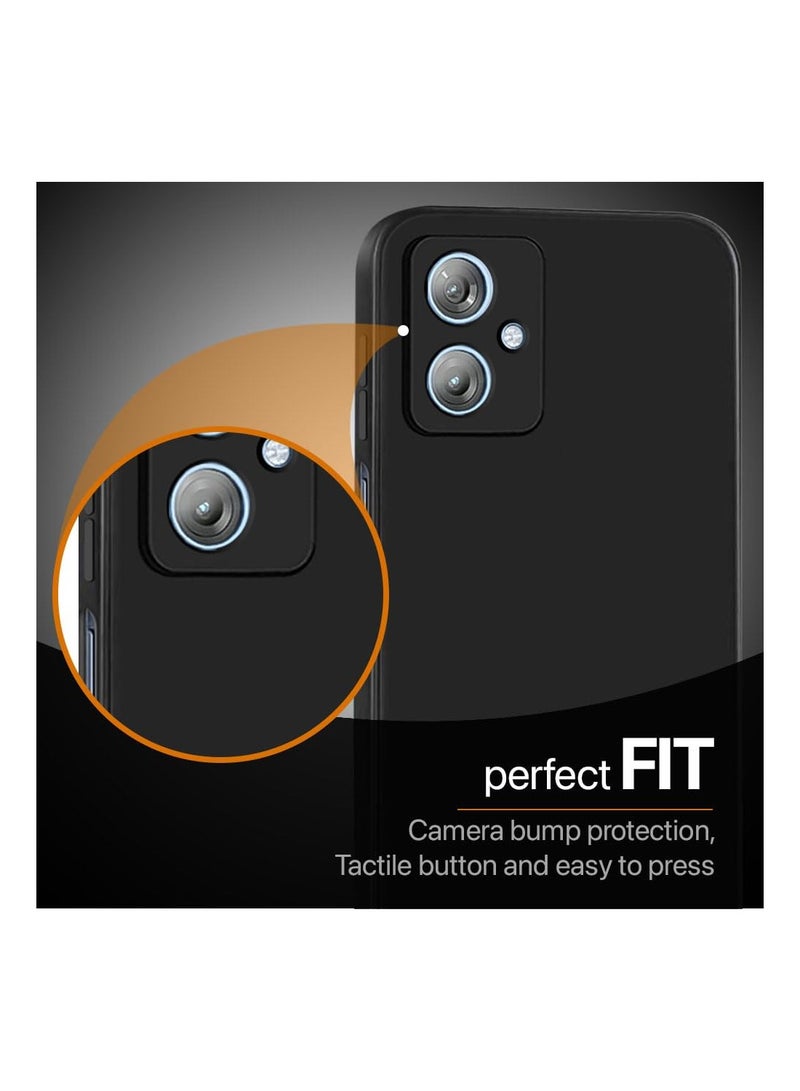 دبليو تيك غطاء حماية من السيليكون السائل الناعم لهاتف موتورولا موتو G54 5G 2023 باللون الأسود - Image 5