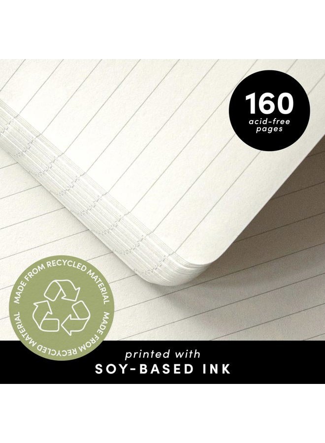 PAPERAGE Recycled Lined Journal Notebook, (Olive), 160 Pages, Medium 5.6 inches x 8 inches - 100 GSM Thick Paper, Hardcover - Image 4