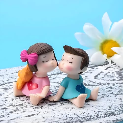 ascension 1 Pair of Miniature Romantic Kissing Couple Gift for Valentine Day Baby Doll Set Gift for Girlfriend Boyfriend Showpiece Statue Valentine Decoration Items Valentines Gifts for Your Love - Image 1
