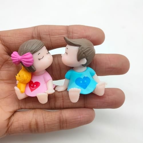 ascension 1 Pair of Miniature Romantic Kissing Couple Gift for Valentine Day Baby Doll Set Gift for Girlfriend Boyfriend Showpiece Statue Valentine Decoration Items Valentines Gifts for Your Love - Image 5
