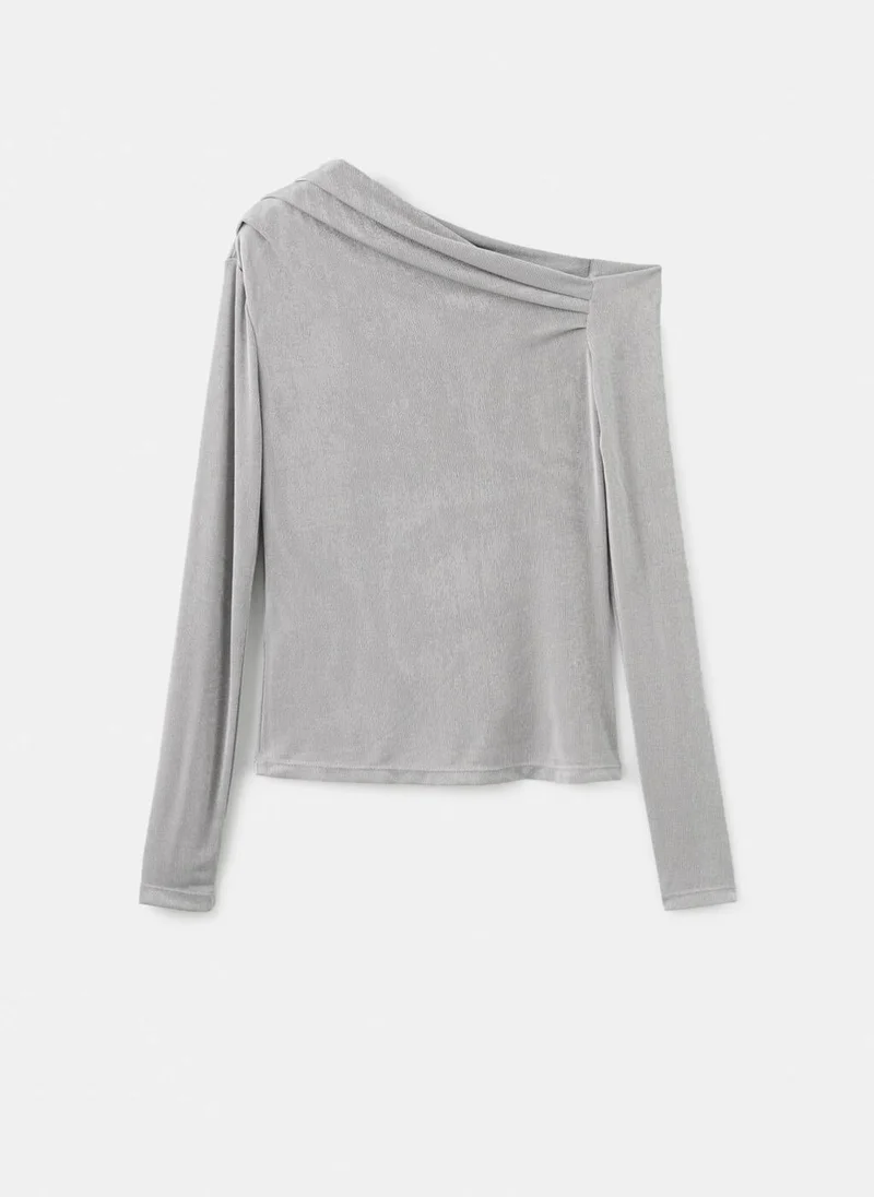 Mango  Asymmetrical long-sleeved t-shirt for Women | Best Price UAE