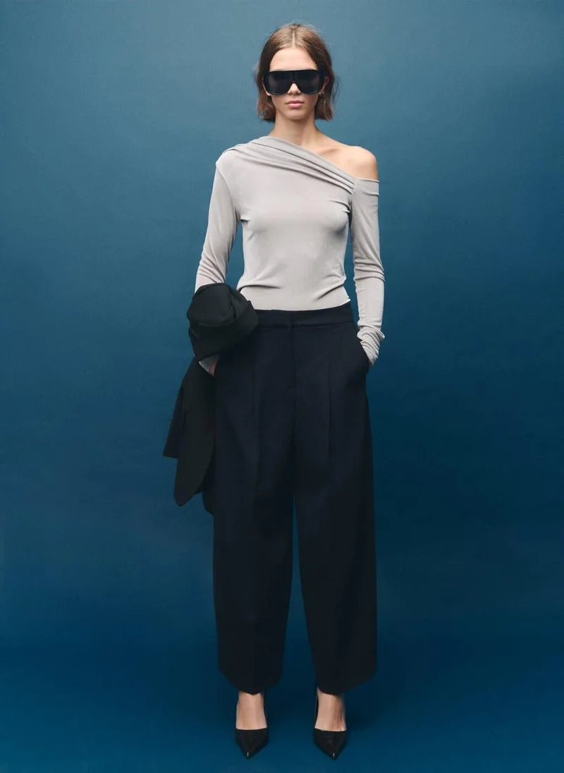 Mango  Asymmetrical long-sleeved t-shirt for Women | Best Price UAE
