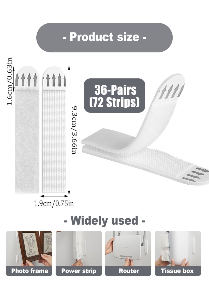 HomarKet Large Picture Hanging Strips Heavy Duty, 36Pairs Sticky Picture Hangers for Walls,Hanging Pictures Without Nail No Damage Wall Hangers Without Nails for Indoor Hooks Caddies, White - Image 2