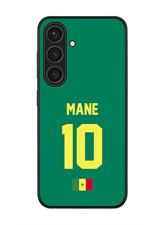 Stylizedd Rugged Black edge case for Samsung Galaxy S24 FE, Slim fit Case Flexible Anti Drop TPU Gel Thin Cover - Football Team - Senegal, Player Name - Mane - Image 1
